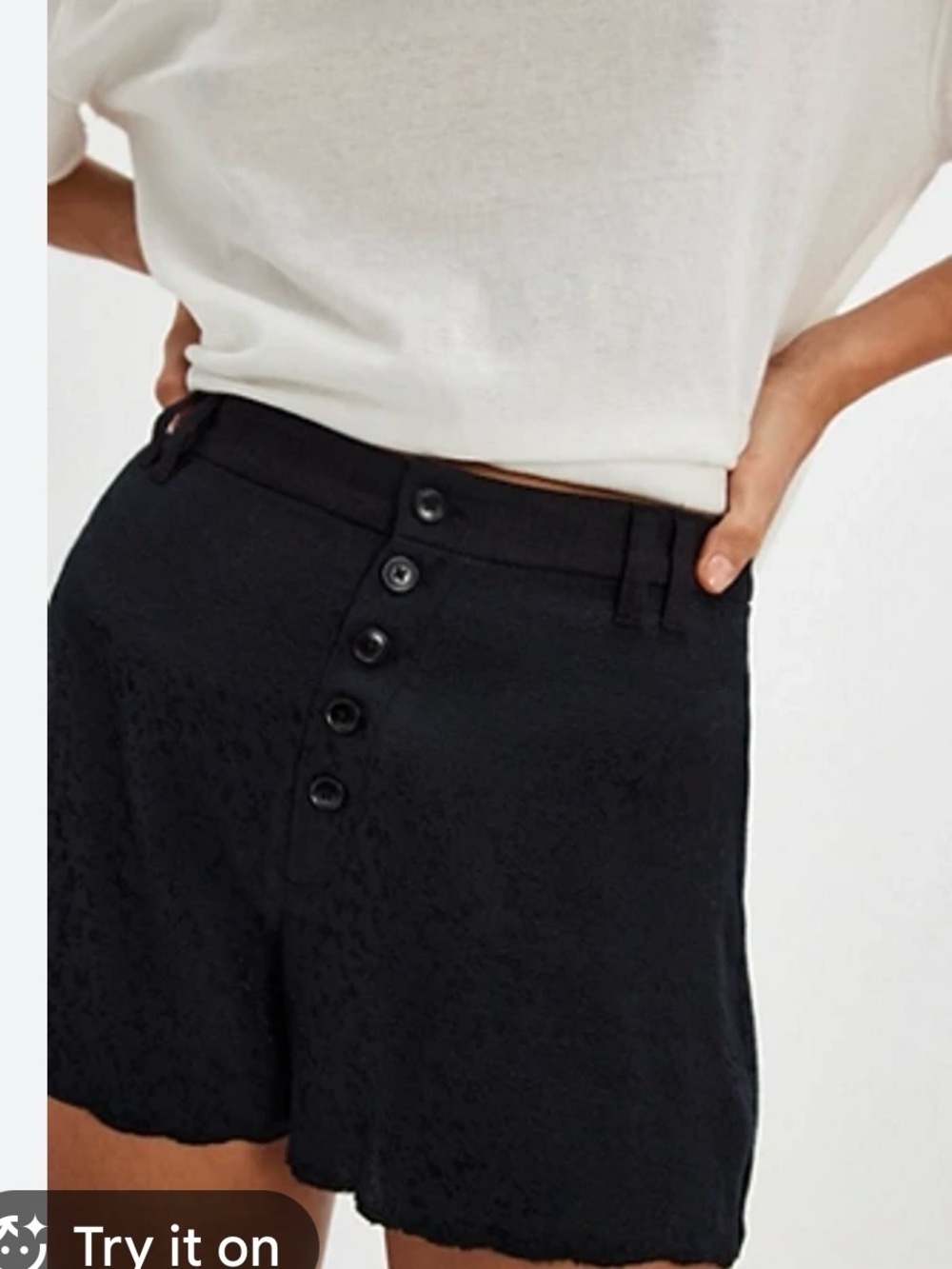 Free People Claudia Tap Shorts
Women’s Black Button-Front Shorts